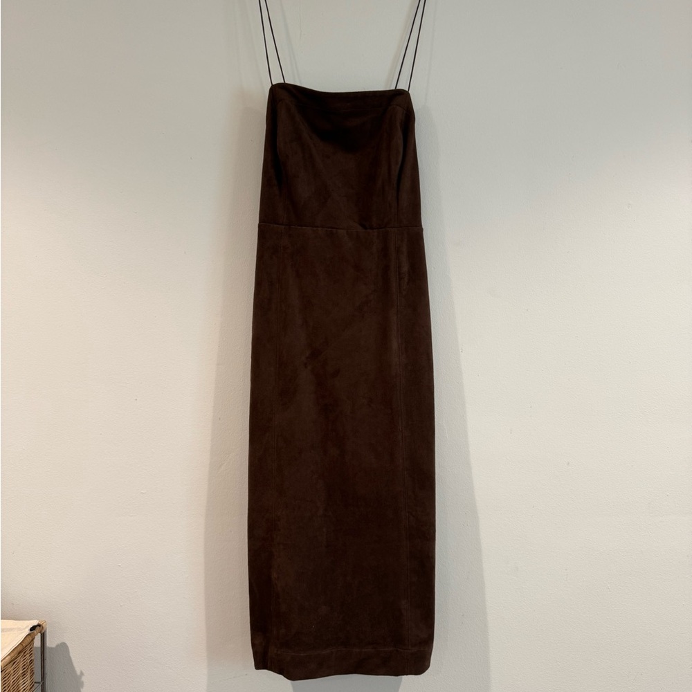 Anthropologie Chocolate Brown Suede Dress